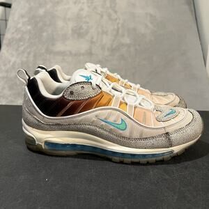 Nike Air Max 98 NYC La Mezcla 9.5 Mens Multi Color Teal Blue CI1502-001 Sneakers